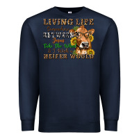 Navy living life somewhere between jesus take the wheel Premium Sweatshirt - texasbilliewilder