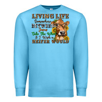 Ocean Blue living life somewhere between jesus take the wheel Premium Sweatshirt - texasbilliewilder