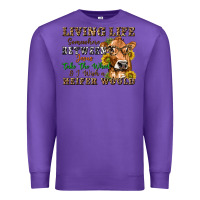 Purple living life somewhere between jesus take the wheel Premium Sweatshirt - texasbilliewilder