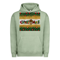 Pigment Oil Green Christmas with cross Urban Hoodie - BundleAndBundleShop