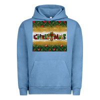 Pigment Pebble Blue Christmas with cross Urban Hoodie - BundleAndBundleShop