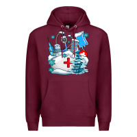 Burgundy Winter Nurse life Premium Hoodie - AdoDesignShop