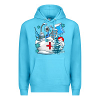 Ocean Blue Winter Nurse life Premium Hoodie - AdoDesignShop