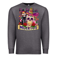 Charcoal Heather dia de los muertos Premium Sweatshirt - Zillion Design Studio