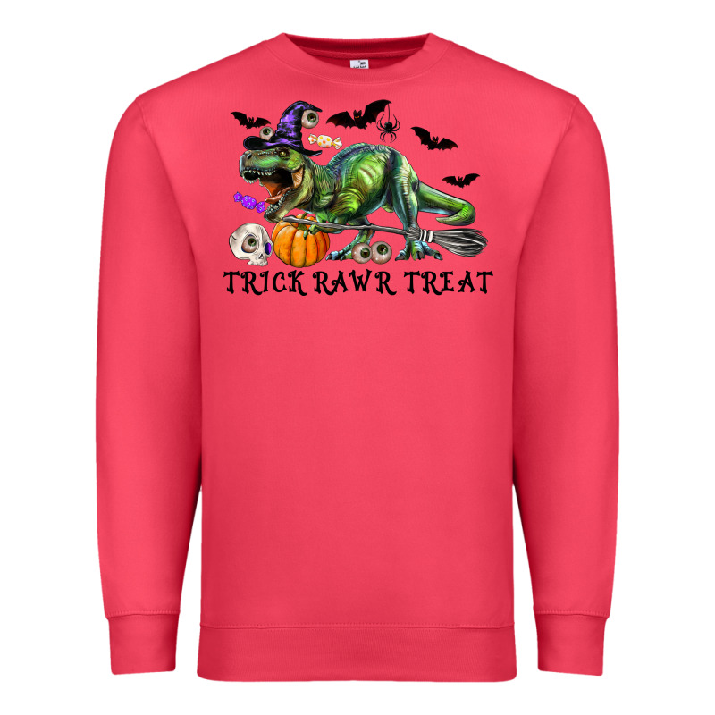 T-rex Trick Rawr Treat Premium Sweatshirt by RanaPortraitStore | Teevron