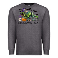Charcoal Heather T-Rex Trick Rawr Treat Premium Sweatshirt - RanaPortraitStore