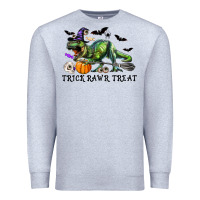 Heather Grey T-Rex Trick Rawr Treat Premium Sweatshirt - RanaPortraitStore