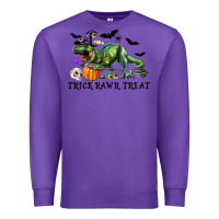 Purple T-Rex Trick Rawr Treat Premium Sweatshirt - RanaPortraitStore