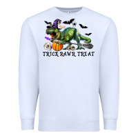 White T-Rex Trick Rawr Treat Premium Sweatshirt - RanaPortraitStore
