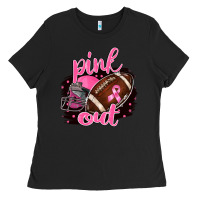 Black Pink Out Football Ladies Tee - BarkalooDesign