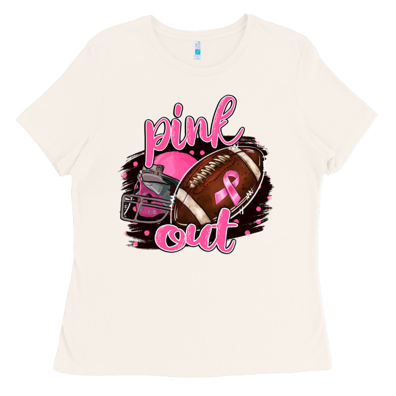 Pink Out Football Ladies Tee by BarkalooDesign | Teevron