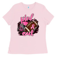 Bubblegum Pink Pink Out Football Ladies Tee - BarkalooDesign