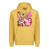 Antique Gold nurse  valentines day love Premium Hoodie - AdoDesignShop
