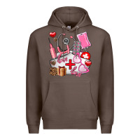 Coffee nurse  valentines day love Premium Hoodie - AdoDesignShop