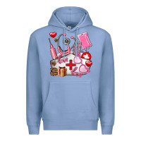 Colony Blue nurse  valentines day love Premium Hoodie - AdoDesignShop