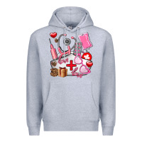 Heather Grey nurse  valentines day love Premium Hoodie - AdoDesignShop