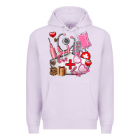 Lilac nurse  valentines day love Premium Hoodie - AdoDesignShop