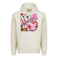 Oatmeal Heather nurse  valentines day love Premium Hoodie - AdoDesignShop