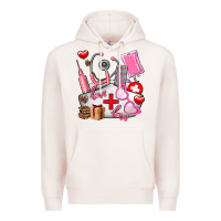 Pale Pink nurse  valentines day love Premium Hoodie - AdoDesignShop