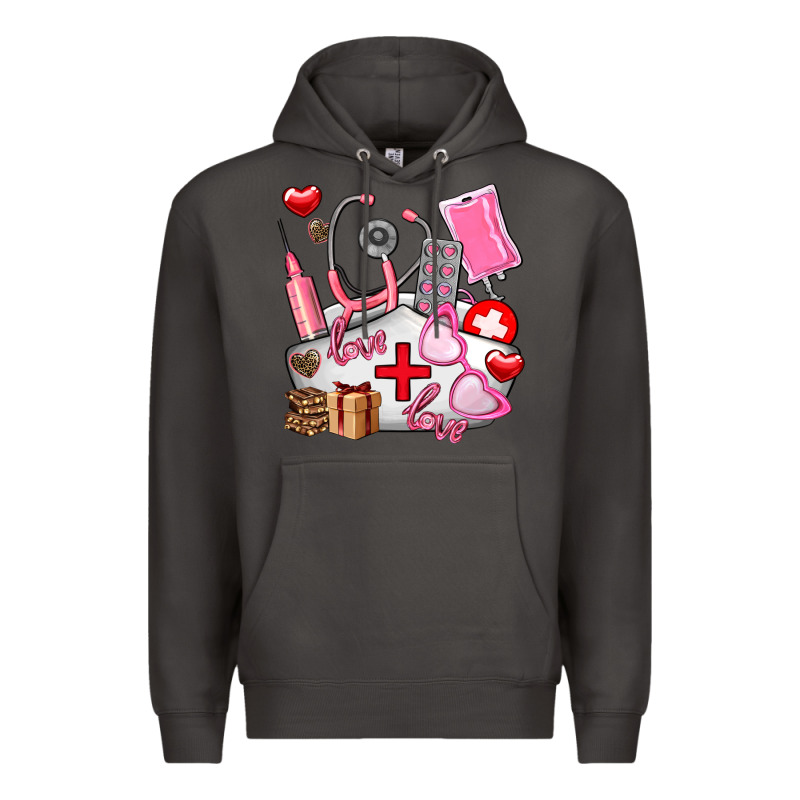 Nurse  Valentines Day Love Premium Hoodie by AdoDesignShop | Teevron