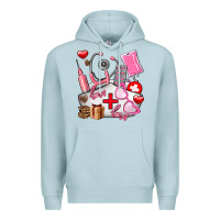 Blue Mist nurse  valentines day love Premium Hoodie - AdoDesignShop