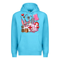 Ocean Blue nurse  valentines day love Premium Hoodie - AdoDesignShop