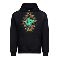 Black aztec leopard turquoise sunflower Urban Hoodie - JahusDesignShop