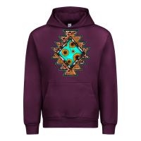 Mauve Wine aztec leopard turquoise sunflower Urban Hoodie - JahusDesignShop