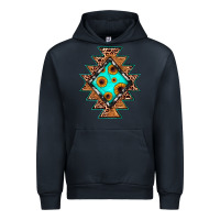Navy aztec leopard turquoise sunflower Urban Hoodie - JahusDesignShop