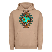 Pigment Burro aztec leopard turquoise sunflower Urban Hoodie - JahusDesignShop
