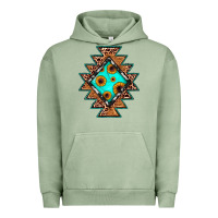 Pigment Oil Green aztec leopard turquoise sunflower Urban Hoodie - JahusDesignShop