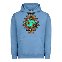 Pigment Pebble Blue aztec leopard turquoise sunflower Urban Hoodie - JahusDesignShop
