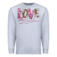 Heather Grey love like jesus Premium Sweatshirt - texasbilliewilder
