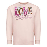 Pale Pink love like jesus Premium Sweatshirt - texasbilliewilder