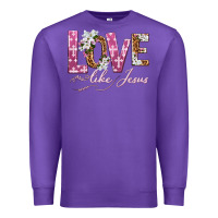 Purple love like jesus Premium Sweatshirt - texasbilliewilder