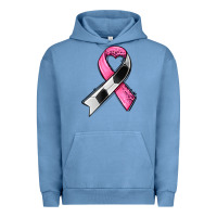 Pigment Pebble Blue breast cancer sport ribbons Urban Hoodie - AdoDesignShop