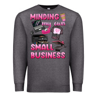 Charcoal Heather minding my own small business Premium Sweatshirt - texasbilliewilder