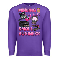 Purple minding my own small business Premium Sweatshirt - texasbilliewilder