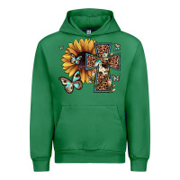 Emerald leopard cross sunflower butterfly Urban Hoodie - JahusDesignShop