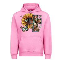 Fuchsia Pink leopard cross sunflower butterfly Urban Hoodie - JahusDesignShop