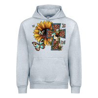 Heather Grey leopard cross sunflower butterfly Urban Hoodie - JahusDesignShop