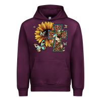 Mauve Wine leopard cross sunflower butterfly Urban Hoodie - JahusDesignShop