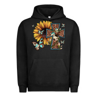 Pigment Black leopard cross sunflower butterfly Urban Hoodie - JahusDesignShop