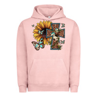 Pigment Salmon leopard cross sunflower butterfly Urban Hoodie - JahusDesignShop
