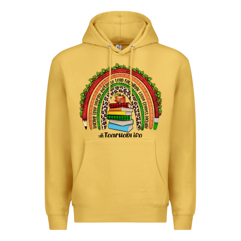 Christmas Teacherlife Rainbow Premium Hoodie by JahusDesignShop | Teevron