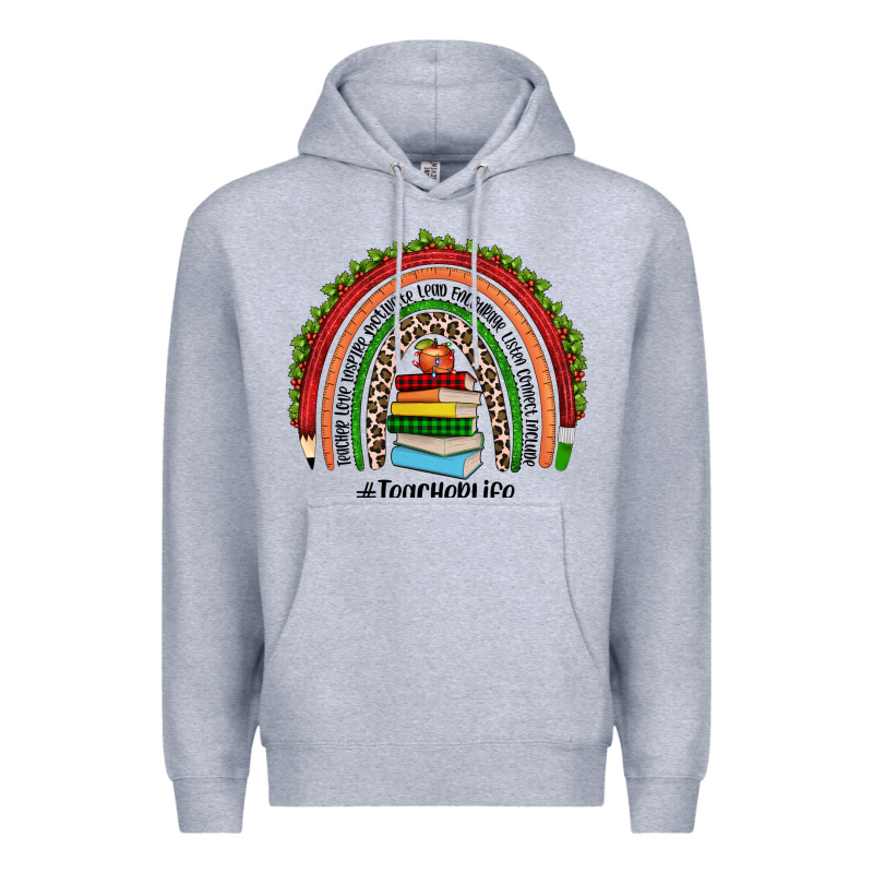 Christmas Teacherlife Rainbow Premium Hoodie by JahusDesignShop | Teevron