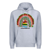 Heather Grey Christmas Teacherlife rainbow Premium Hoodie - JahusDesignShop