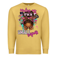 Antique Gold minding my own small business afro messy bun Premium Sweatshirt - texasbilliewilder