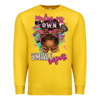 Lemon minding my own small business afro messy bun Premium Sweatshirt - texasbilliewilder