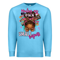 Ocean Blue minding my own small business afro messy bun Premium Sweatshirt - texasbilliewilder